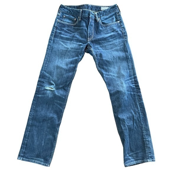 BONOBOS The Blue Jean Distressed Straight Leg Classic Stretch Size 32x32 - Picture 2 of 10